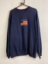 Navy Embroidery Sweatshirt Men's Large