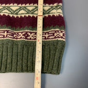 Green and Brown Knitwear Sweater Women's Medium