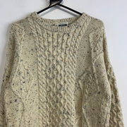 Beige Chunky Knit Sweater Women's Large