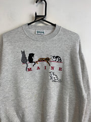 Grey Embroidery Sweatshirt Men's Medium