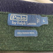 Green Polo Ralph Lauren Quarter Zip Knit Jumper Sweater Large