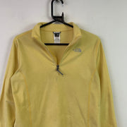 Yellow North Face Quarter zip Fleece Girl's XL