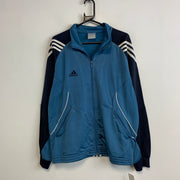 Blue and Navy Adidas Track Jacket Men's Large