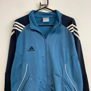 Blue and Navy Adidas Track Jacket Men's Large