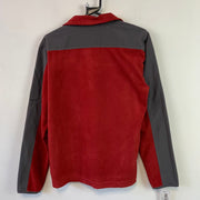 Red and Grey North Face Fleece Jacket Men's Small