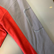 Red and Grey North Face Fleece Jacket Men's Small