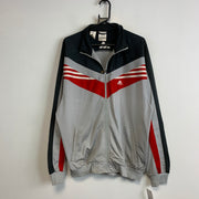 Grey and Navy Adidas Track Jacket Men's Large