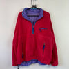 Red and Purple Patagonia Reversible Fleece Anorak Jacket Men's L/XL