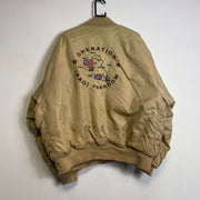 Vintage 90s Beige Bomber Jacket Flying Nordic XXL