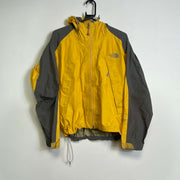 Yellow Grey North Face Jacket Raincoat Womens Medium