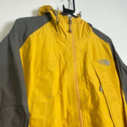 Yellow Grey North Face Jacket Raincoat Womens Medium