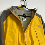 Yellow Grey North Face Jacket Raincoat Womens Medium