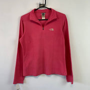 Pink North Face Quarter zip Fleece Women's Small