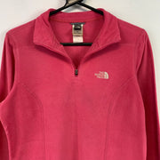 Pink North Face Quarter zip Fleece Women's Small