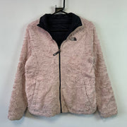 Pink and Navy North Face Reversible Sherpa Fleece Jacket Girl's XL