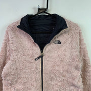 Pink and Navy North Face Reversible Sherpa Fleece Jacket Girl's XL