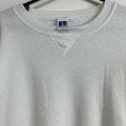 Vintage 90s White Russell Athletic Blank Sweatshirt Men's Large