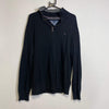 Navy Tommy Hilfiger Quarter Zip Knit Jumper Sweater XL