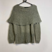 Grey Ellen Tracy Mohair Shawl Knit Jumper Sweater Womens Medium