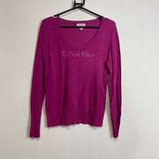 Purple Calvin Klein Knit Jumper Sweater Womens Medium