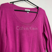 Purple Calvin Klein Knit Jumper Sweater Womens Medium