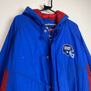 Vintage Blue and Red NFL Game Day New York Giants Quilted Jacket Men's XL