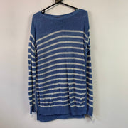 Blue and White Ralph Lauren Knitwear Jumper Women's Large