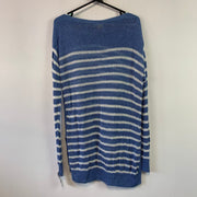 Blue and White Ralph Lauren Knitwear Jumper Women's Large