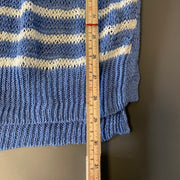 Blue and White Ralph Lauren Knitwear Jumper Women's Large