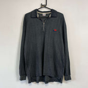 Grey Vintage 90s Nike Quarter Zip Sweatshirt Large