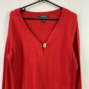 Red Ralph Lauren Knitwear Jumper Women's Large