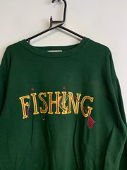 Green Embroidery Sweatshirt Men's Large