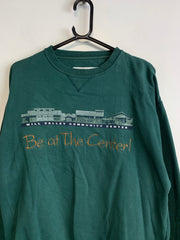 Vintage 90s Green Embroidery Sweatshirt Men's Medium