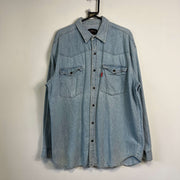 Vintage 90s Blue Denim Shirt XL