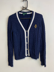 Navy Ralph Lauren Cable Knit Cardigan Sweater Women's Medium