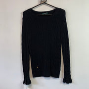 Black Ralph Lauren Cable Knit Sweater Women's Large