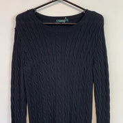 Black Ralph Lauren Cable Knit Sweater Women's Large