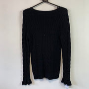 Black Ralph Lauren Cable Knit Sweater Women's Large