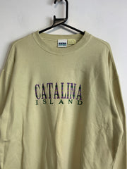 Yellow Embroidery Sweatshirt Men's Large