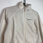 Cream White Columbia zip up Fleece Men's Small