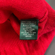 Red Lauren Ralph Lauren Frilly Knit Sweater Jumper Womens Small