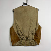 Vintage 90s Leather Waistcoat Jacket Large Tan Brown