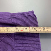 Vintage Purple Tommy Hilfiger V-Neck Knit Sweater Jumper Womens XL