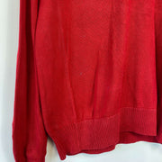 Red Tommy Hilfiger Quarter Zip Knit Sweater Jumper Medium
