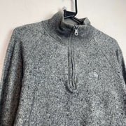 Grey North Face Quarter zip up Fleece Men's Large