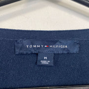 Navy White Tommy Hilfiger V-Neck Knit Sweater Jumper Womens Medium
