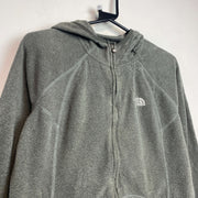 Grey North Face zip up Fleece Hoodie Women's Medium