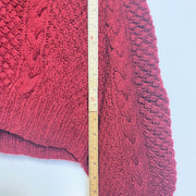 Red Irish Cable Knit Jumper Sweater 2XL