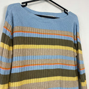 Vintage 90s Tommy Hilfiger Striped Knit Sweater Jumper Womens Large