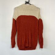 Vintage Orange Beige Wool Sweater Womens Large